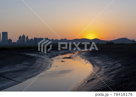 公園 日没 夕焼け 78416176