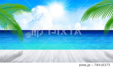 マリンブルーの海が広がるリゾート地　夏イメージ背景素材　 78416375