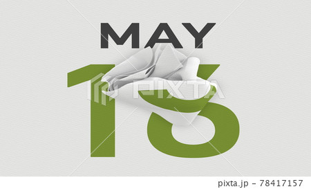 May 16 date behind crumpled paper page of a calendar, 3d rendering 78417157
