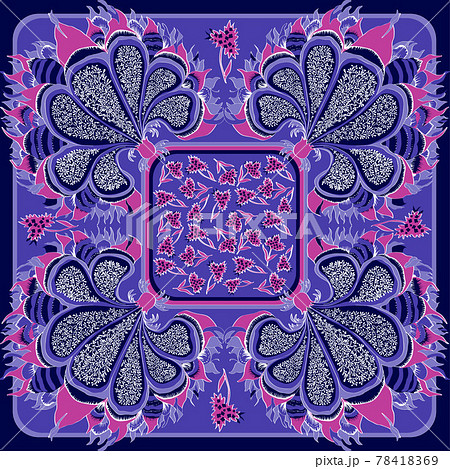 Spring retro floral print. 78418369