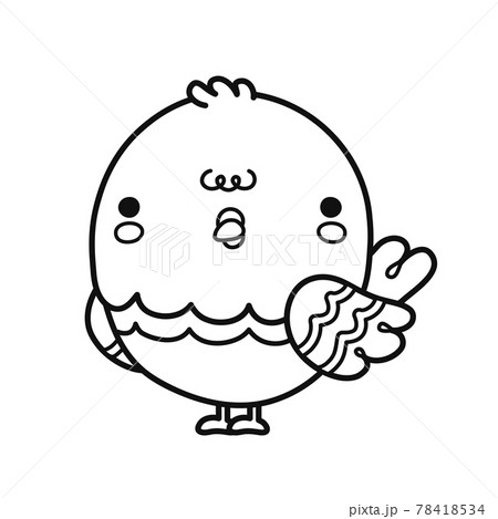 Cute funny pigeon bird. Vector hand drawn cartoon illustration icon. Isolated on white background. Little baby bird, pigeon, coloring book page concept 78418534
