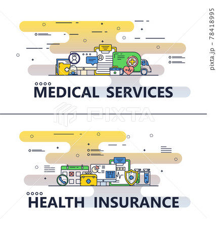 Vector thin line medical poster banner templates 78418995