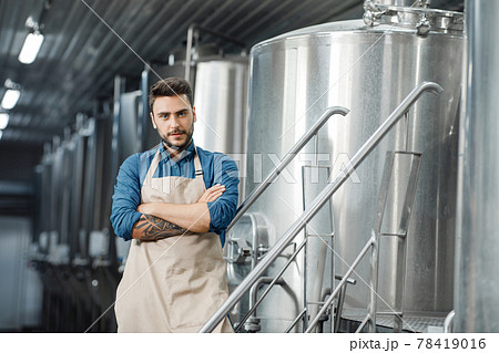 Alcoholic business, craft beer and drink production on modern plant 78419016