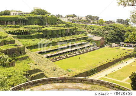 【佐渡相川】佐渡鉱山 北沢地区施設群 北沢浮遊選鉱場跡  (高台から) 78420359