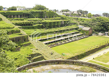 【佐渡相川】佐渡鉱山 北沢地区施設群 北沢浮遊選鉱場跡  (高台から) 78420361