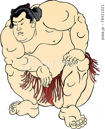 浮世絵 相撲取り その33のイラスト素材