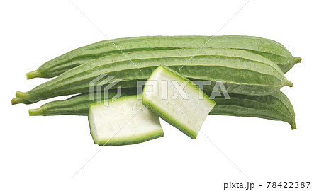 Green Luffa acutangula isolated on white background Green Luffa acutangula isolated on white background 78422387