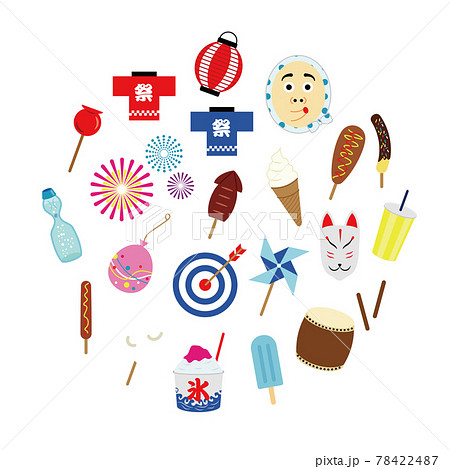 夏祭りのベクターイラストのセット 78422487