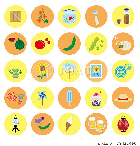日本の夏のベクターイラストセット 日本の夏のベクターイラストセット 78422490