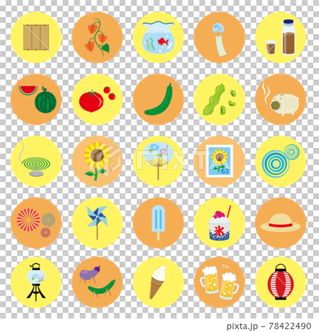 日本の夏のベクターイラストセット 日本の夏のベクターイラストセット 78422490