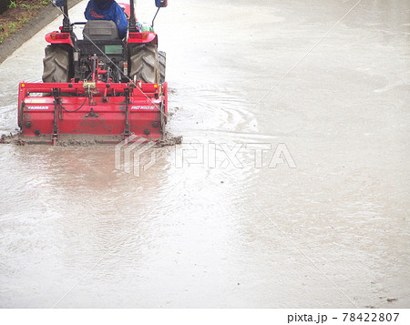 田植え前の田んぼ 78422807