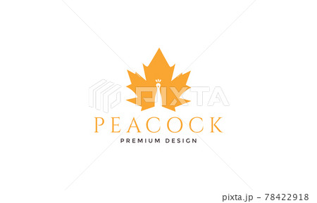 maple leaf with peacock logo symbol vector icon illustration graphic design 78422918