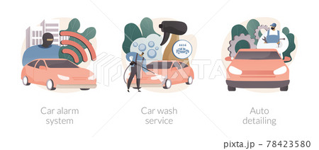 Automobile care service abstract concept vector illustrations. 78423580