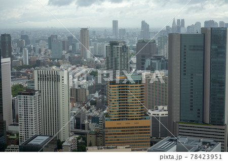 高層ビル群 遠景 (虎ノ門上空から永田町方面を望む 2021年5月) 高層ビル群 遠景 (虎ノ門上空から永田町方面を望む 2021年5月) 78423951