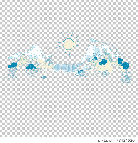 Illustration of landscape with sea and mountains 78424620