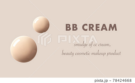 BB cream, CC cream, makeup foundation tone drops isolated 3d realistic vector illustration. Skincare beauty product horizontal banner template with swatches 78424668
