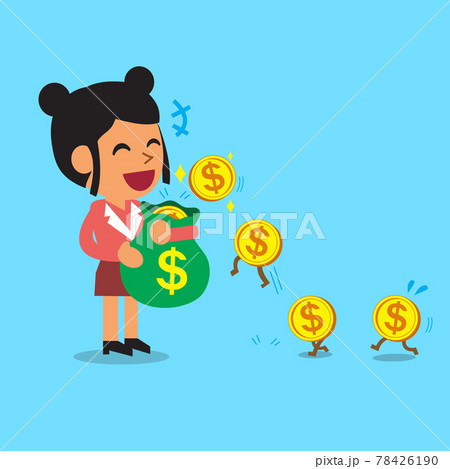 Business concept cartoon businesswoman earning money 78426190