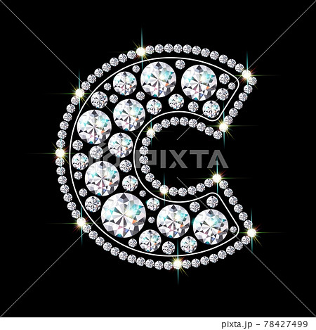 Letter C made from sparkling diamonds vector eps 10 Letter C made from sparkling diamonds vector eps 10 78427499