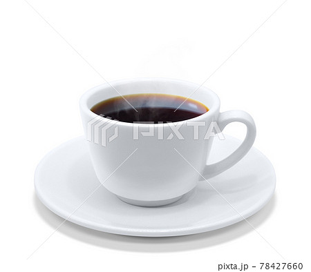 コーヒー 飲み物 イラスト リアル ホット 湯気のイラスト素材