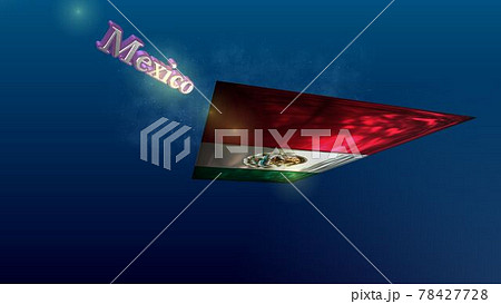宇宙を飛行するMexicoの国旗とテキスト6-3-3 78427728
