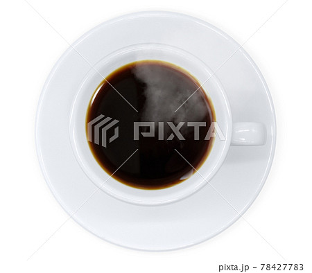 コーヒー 飲み物 イラスト リアル 真上 湯気 コーヒー 飲み物 イラスト リアル 真上 湯気 78427783