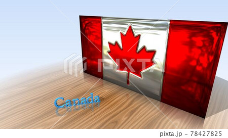 床に映るCanadaの国旗とテキスト4-2-3 床に映るCanadaの国旗とテキスト4-2-3 78427825