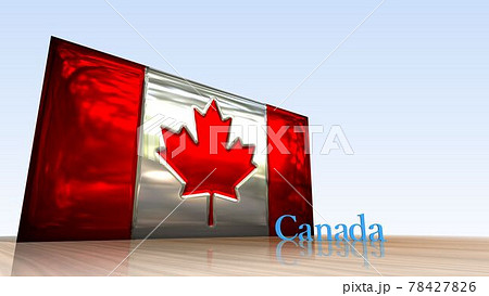 床に映るCanadaの国旗とテキスト4-3-1 床に映るCanadaの国旗とテキスト4-3-1 78427826
