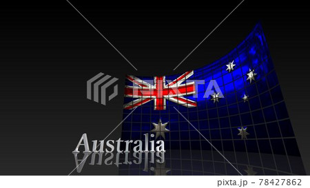 床に映るAustraliaの国旗とテキスト5-3-3 78427862