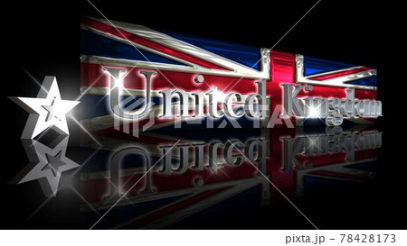 床に映るユニオンジャックとUnitedKingdomのテキスト2-1-1 床に映るユニオンジャックとUnitedKingdomのテキスト2-1-1 78428173
