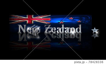 床に映るNew_Zealandの国旗とテキスト2-1-2 78428336