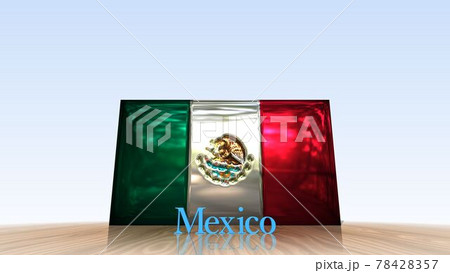 床に映るMexicoの国旗とテキスト4-3-2 78428357