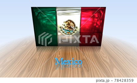 床に映るMexicoの国旗とテキスト4-2-2 床に映るMexicoの国旗とテキスト4-2-2 78428359