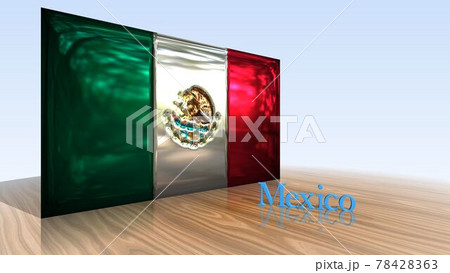 床に映るMexicoの国旗とテキスト4-1-1 78428363