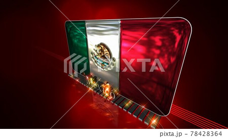 床に映るMexicoの国旗とテキスト3-2-3 78428364