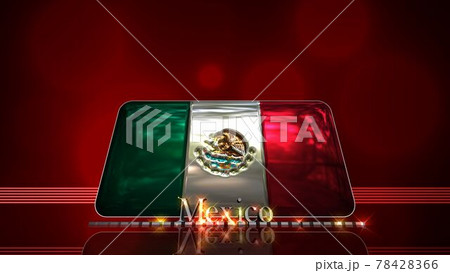 床に映るMexicoの国旗とテキスト3-3-2 78428366