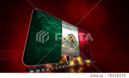 床に映るMexicoの国旗とテキスト3-1-1 78428370