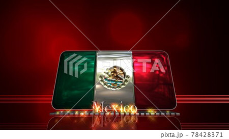 床に映るMexicoの国旗とテキスト3-1-2 78428371