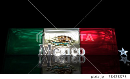床に映るMexicoの国旗とテキスト2-3-2 78428373
