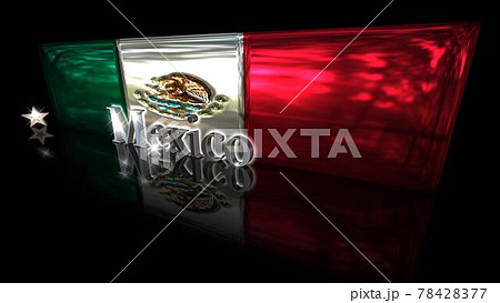 床に映るMexicoの国旗とテキスト2-2-3 78428377
