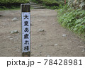 奈良県御所市と大阪府南河内郡千早赤阪村との県境、金剛山(標高1,125m）の「大変お疲れ様」。 78428981