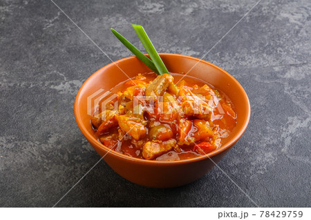 Meat goulash with vegetables 78429759