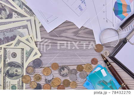 Finance items arrangement and copyspace. Finance items arrangement and copyspace. 78432270