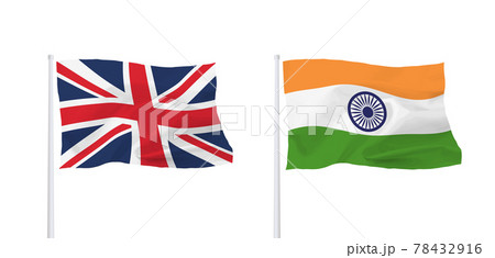 インドとイギリスの国旗 78432916