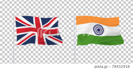 インドとイギリスの国旗 78432916