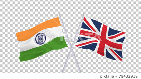 印度和英國國旗 78432919
