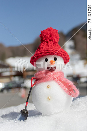* vintage ornament ❀ 赤いハットの雪だるまさん