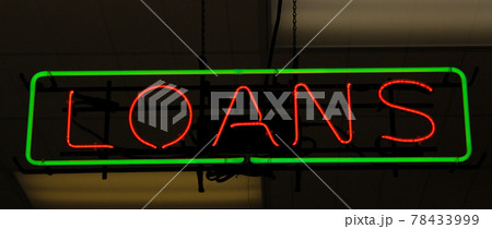 Neon Sign Neon Loan Sign in Store Window 78433999