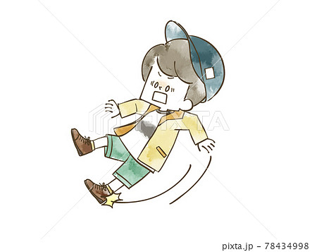 滑って転ぶ男の子 78434998
