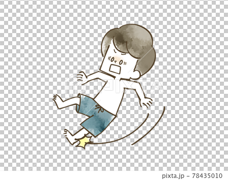 滑って転ぶ男の子 滑って転ぶ男の子 78435010