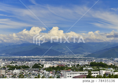 夏空と善光寺平(長野市) 夏空と善光寺平(長野市) 78435136